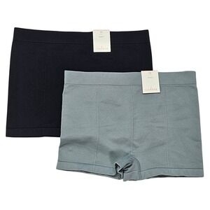Colsie Womens 2 Pack Seamless Boyshort Underwear Black Gray XS Ribbed Waistband